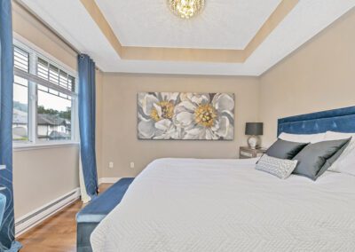 Primary Bedroom with Blue Trim - Angela Provost Coastline Photography - Victoria BC