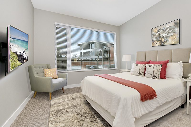 Triple Crown Residence 2 Primary bedroom photographed and virtual staged by Coastline Photography