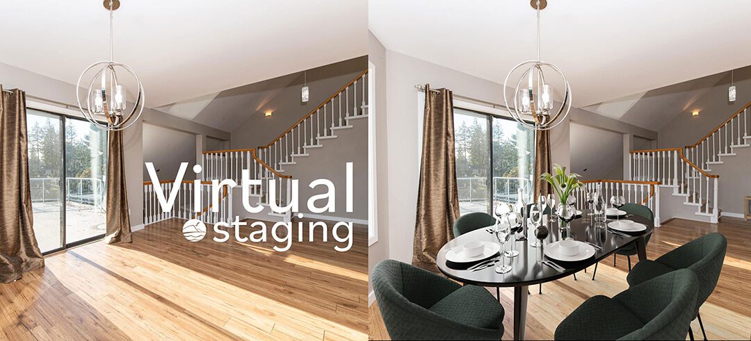 Virtually staged Dining Room - before and after - Coastline Marketing Inc