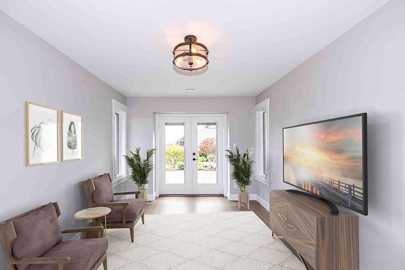 Virtually Staged Den by Coastline Photography